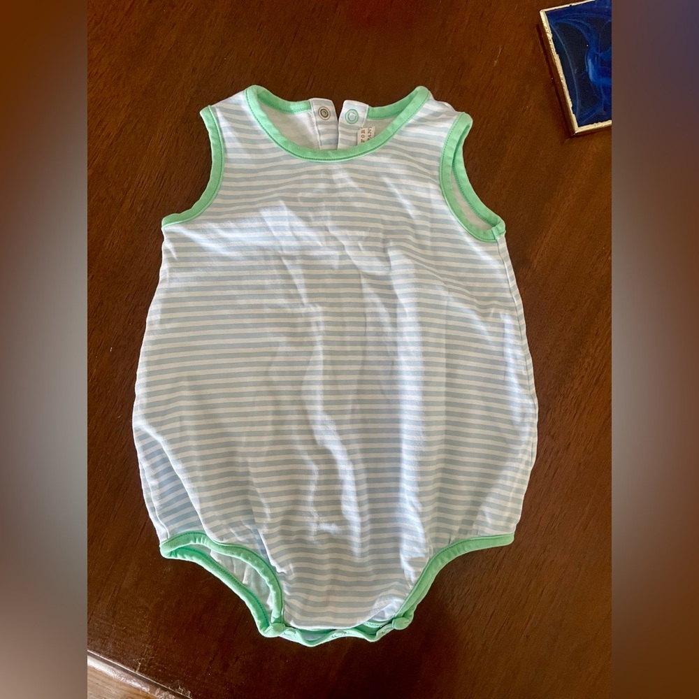 The Beaufort Bonnet Company Blue and Green Striped Bubble